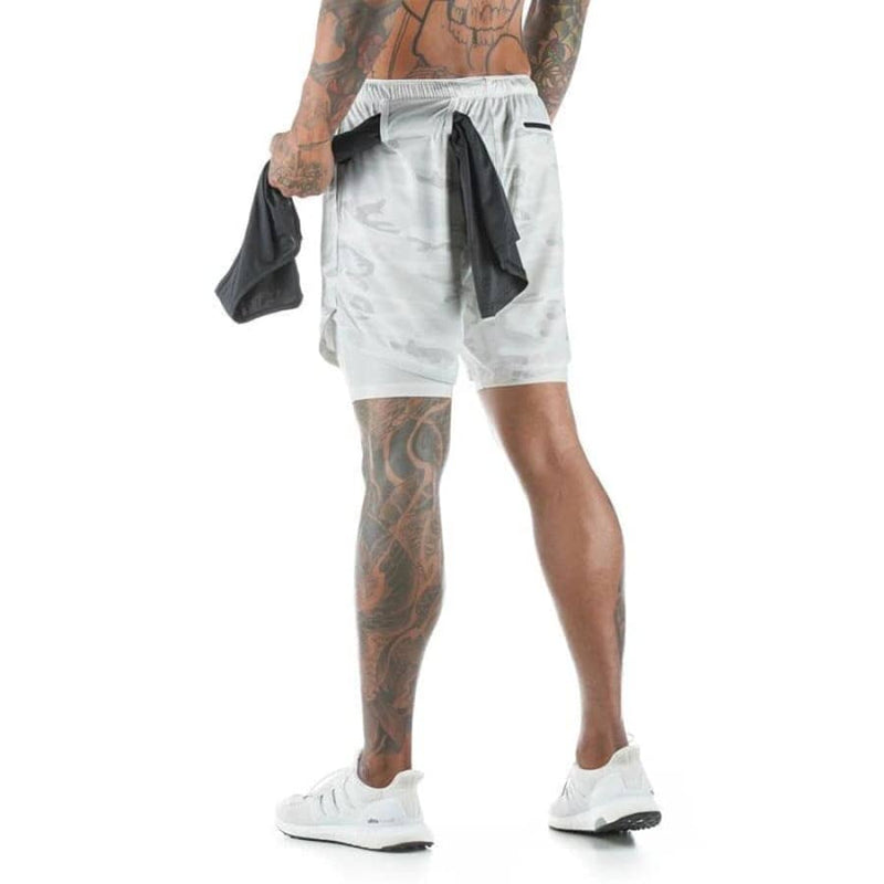 Shorts Para Treino 2 em 1 Esporte Air Effect 673 Direct Ofertas Branco Camuflado M